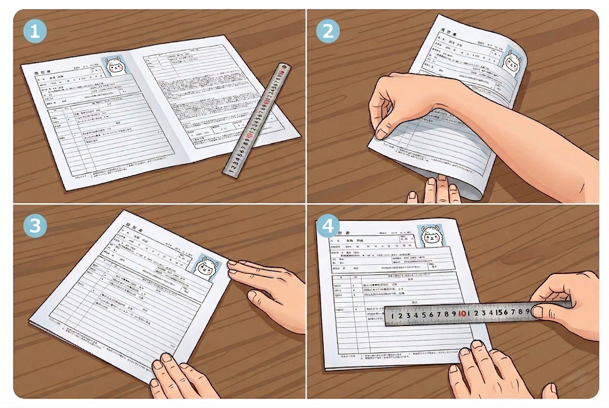 履歴書の二つ折りの手順