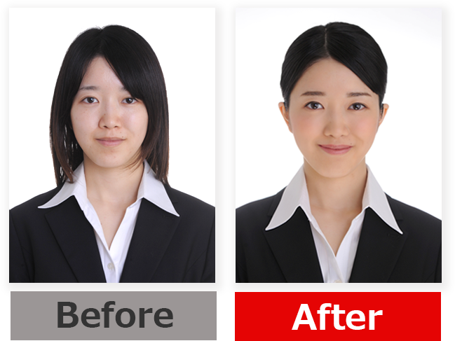 メイク前とメイク後