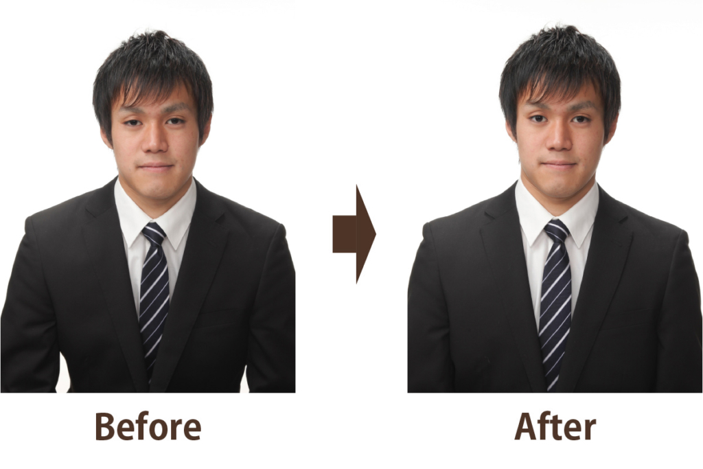 姿勢と表情のビフォーアフター