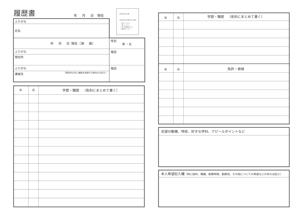 履歴書の書き方