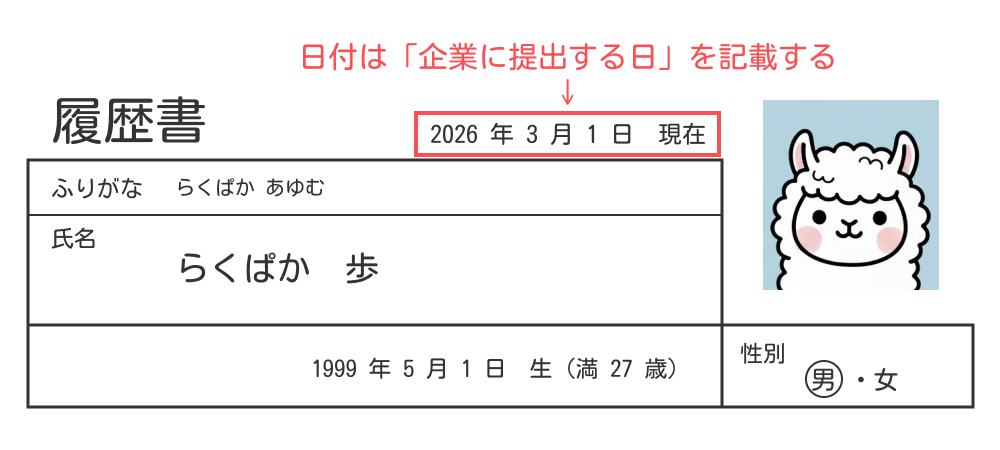 履歴書の日付