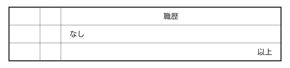 職歴がない場合の職歴欄