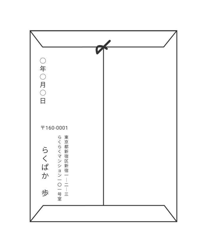 履歴書封筒の裏面