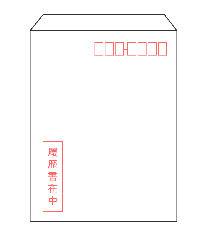 手渡し用の履歴書封筒の表面