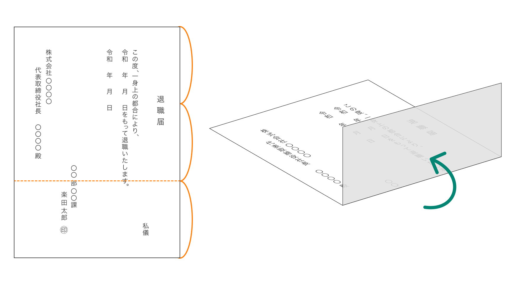 退職届の折り方